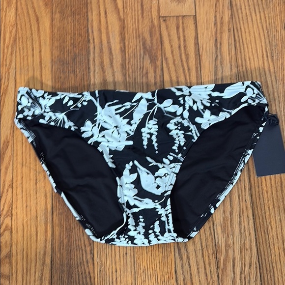 Tommy Hilfiger Womens Small Floral Hipster Bikini Bottoms Black White NWT - Picture 3 of 8